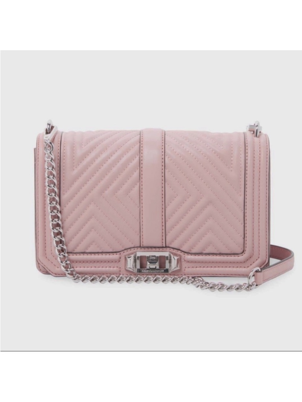 Rebecca Minkoff Geo Quilted Love Shoulder Bag Vintage Pink